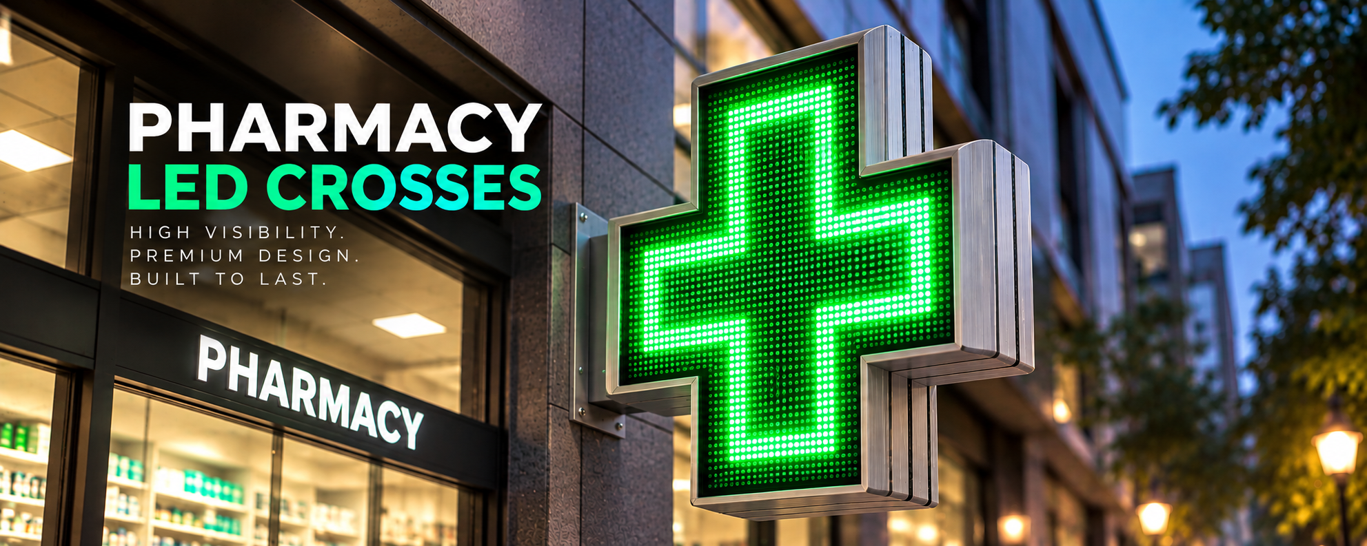 LED Pharmacy Cross — Cruz Farmácia, Outdoor LED Displays — product image 1